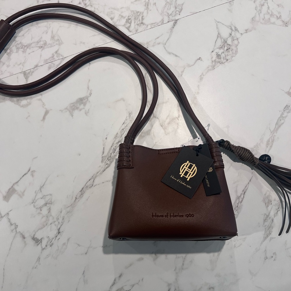 House of Harlow 1960 Dark Brown Leather Crossbody - Picture 2 of 8